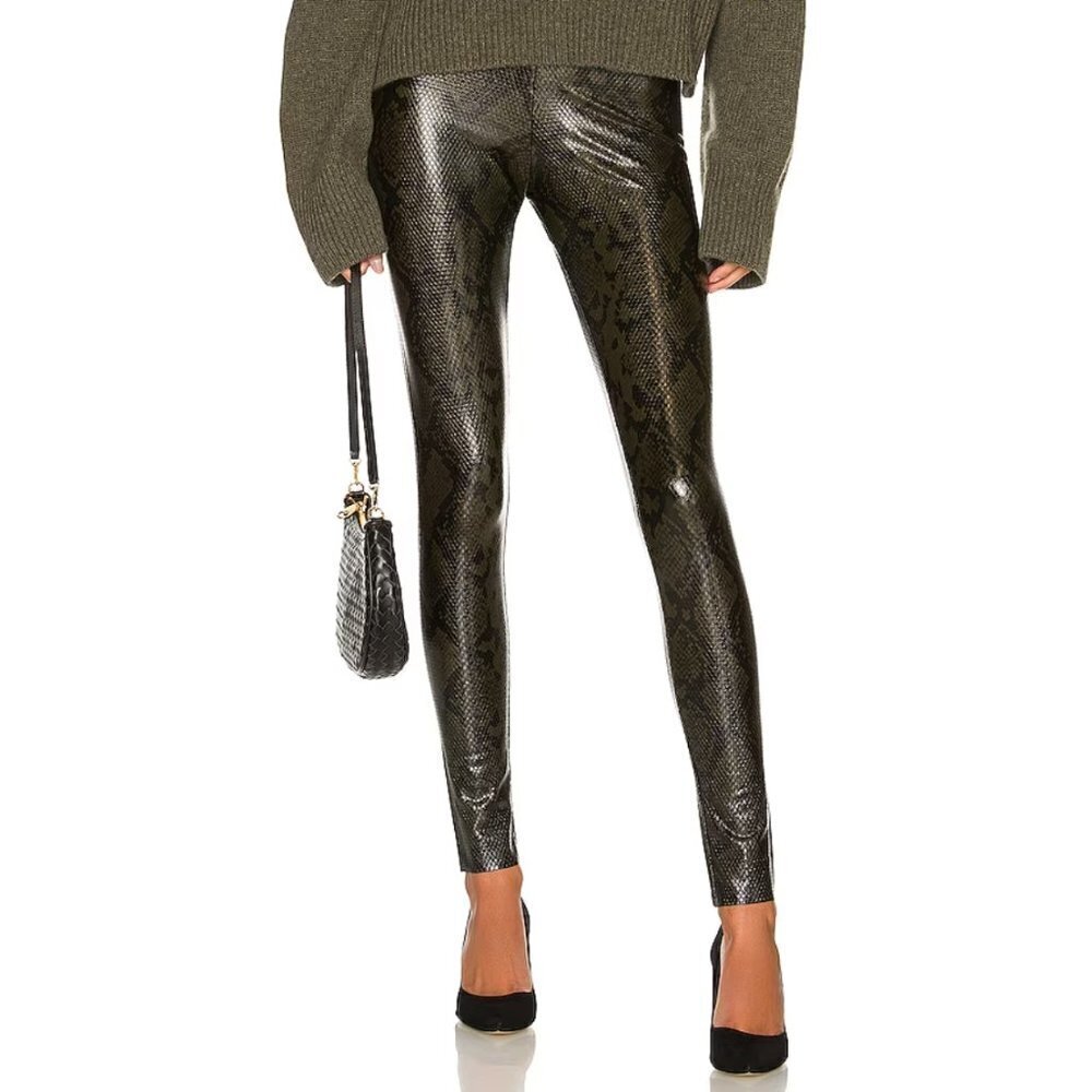 Commando Faux Leather Animal Legging Moss Snake